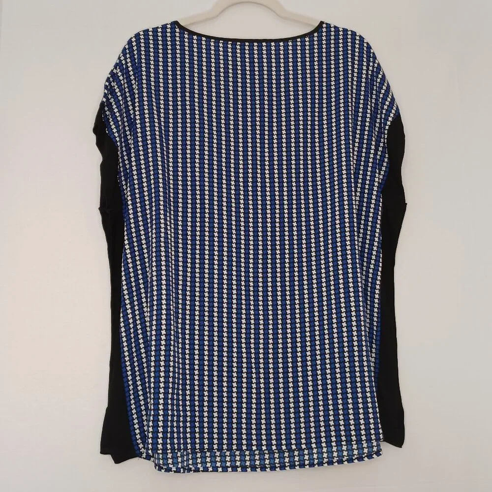 Women's‎ Michael Kors Lightweight Blue/Black/White Designer Top Size Large